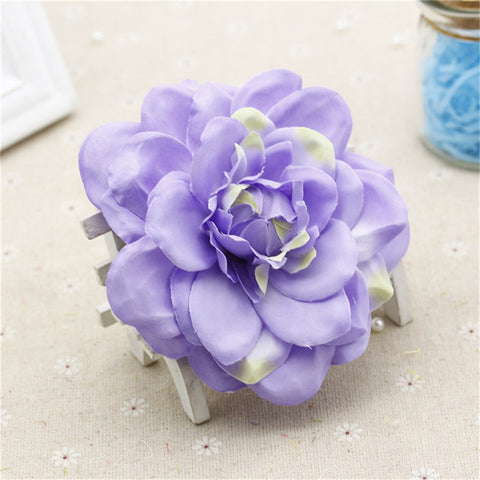 new Silk Artificial Dahlia Flowers Head For Wedding Decoration DIY Garland Decorative Floristry Fake Flowers 2pcs