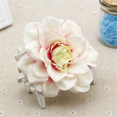 new Silk Artificial Dahlia Flowers Head For Wedding Decoration DIY Garland Decorative Floristry Fake Flowers 2pcs