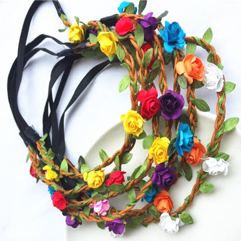 2020 New Handmade Floral Crown  Fashion Flower Headband For Beautiful Girls Garland Wedding  Party Stylish Headpiece Headwear