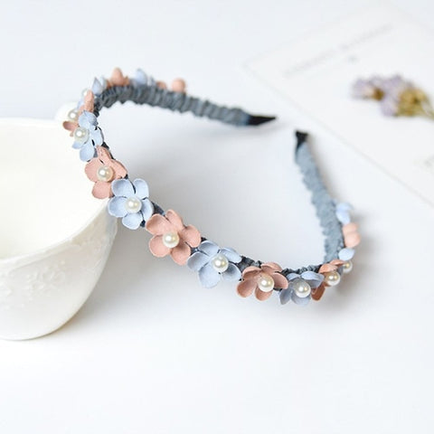Korean Flower Headband for Girls Rhinestone Crown Hairbands High Quality Women & Girls Hair Accessories Party Handmade Jewelry