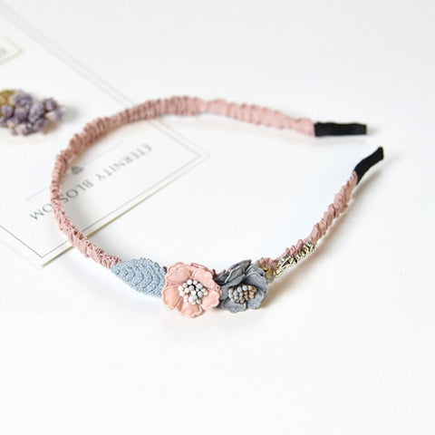 Korean Flower Headband for Girls Rhinestone Crown Hairbands High Quality Women & Girls Hair Accessories Party Handmade Jewelry
