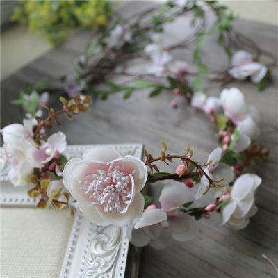 2019 Bohemian Wreath Hair Band Flower Crown Women Rattan Simulation Flower Headband Wrist Headwear Hair Accessories