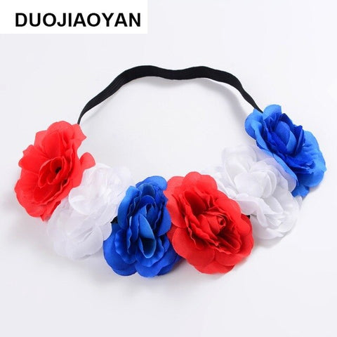 2020 Fashion Rubber Bands Hair Flower Girls Women Wreaths Crowns Wedding Hair Accessories Rose Flower Elastics Wreath Headband