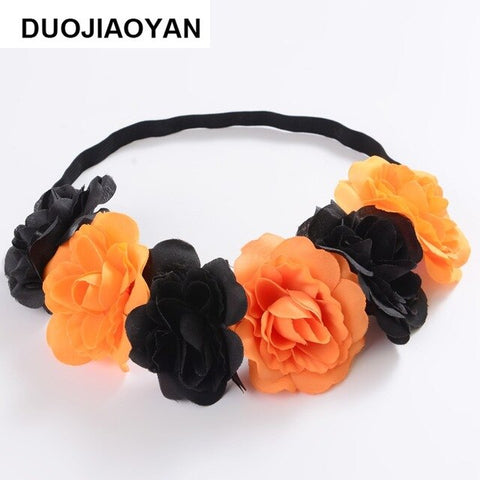 2020 Fashion Rubber Bands Hair Flower Girls Women Wreaths Crowns Wedding Hair Accessories Rose Flower Elastics Wreath Headband