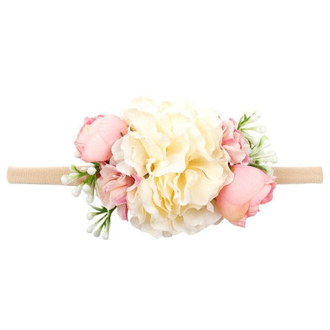 Xugar Hair Accessories Baby Floral Headband Nylon Girl head Bands Flower Crown Wreath Newborn Infant Headbands