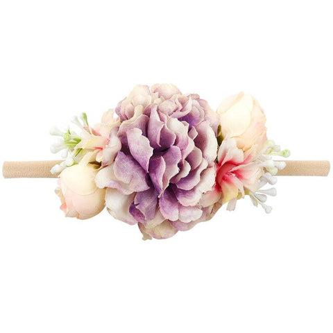 Xugar Hair Accessories Baby Floral Headband Nylon Girl head Bands Flower Crown Wreath Newborn Infant Headbands