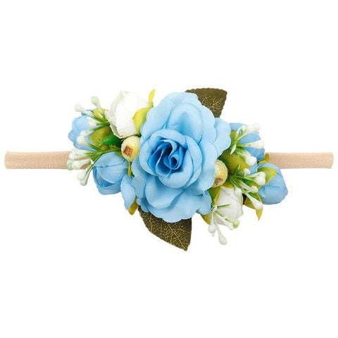 Xugar Hair Accessories Baby Floral Headband Nylon Girl head Bands Flower Crown Wreath Newborn Infant Headbands