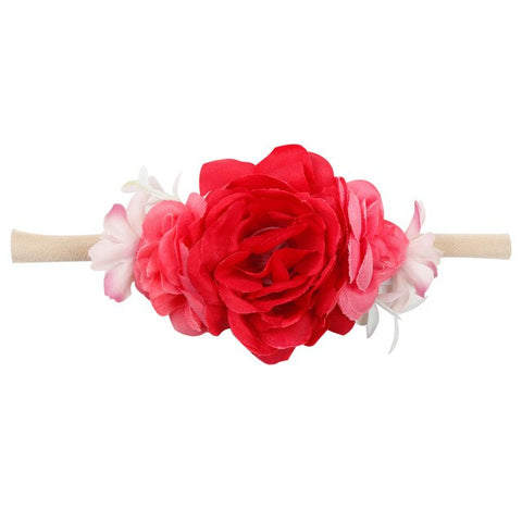 Xugar Hair Accessories Baby Floral Headband Nylon Girl head Bands Flower Crown Wreath Newborn Infant Headbands