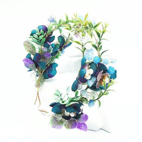 Women Wedding Party Headwear Hair Accessories Bridal Flower Wreath Crown Festival Headband Headdress Floral Garlands Head Band