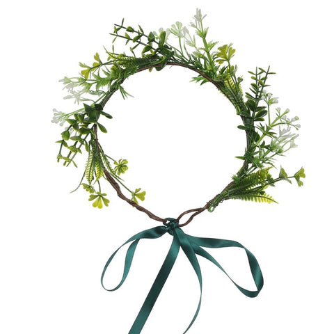 MOLANS Adjustable Leaves Hair Crown Christmas Wedding Flower Crown Boho Bridal Flower Wreath Women Breath Hair Crown Headpiece