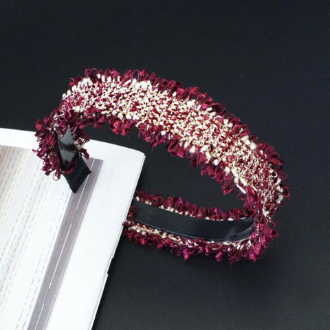 korea Plaid Pearl Hairbands Hair Accessories For Girls Hair Band Hair Bows Flower Crown Headbands For Women