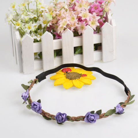 Hot Sale Floral Garlands Hair band Girls Stylish Kids Women's Hair Band Fashion Flower Wreath Crown Headband Ladies