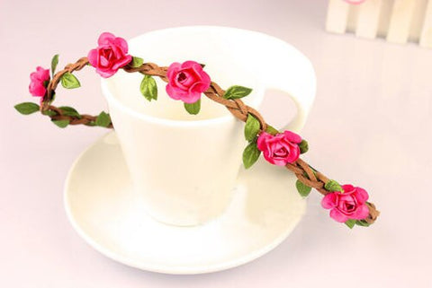 Hot Sale Floral Garlands Hair band Girls Stylish Kids Women's Hair Band Fashion Flower Wreath Crown Headband Ladies