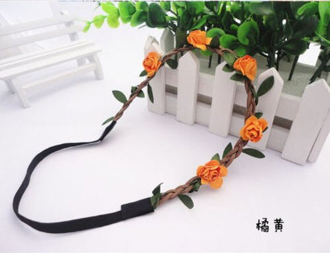 Hot Sale Floral Garlands Hair band Girls Stylish Kids Women's Hair Band Fashion Flower Wreath Crown Headband Ladies