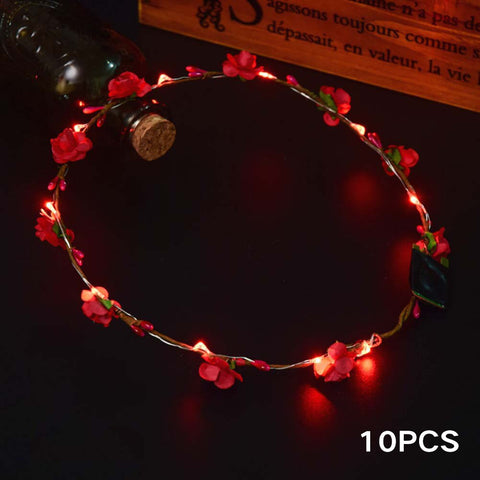 DIY Fashion LED Effect  Band Crown Flower Hair Wreath Wedding Casual Garlands Fabala Lady Decorative Party Hair Accessories