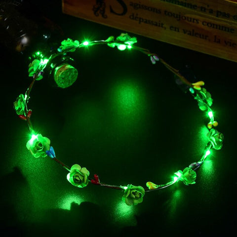 DIY Fashion LED Effect  Band Crown Flower Hair Wreath Wedding Casual Garlands Fabala Lady Decorative Party Hair Accessories