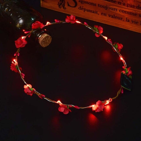 DIY Fashion LED Effect  Band Crown Flower Hair Wreath Wedding Casual Garlands Fabala Lady Decorative Party Hair Accessories