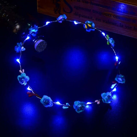 DIY Fashion LED Effect  Band Crown Flower Hair Wreath Wedding Casual Garlands Fabala Lady Decorative Party Hair Accessories