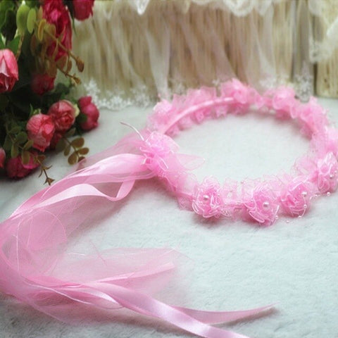 Handmade Flower Wreath Crown Garland Hairband for Wedding Party Festival Girl Wreath Headband Kids Girls Hair Accessories