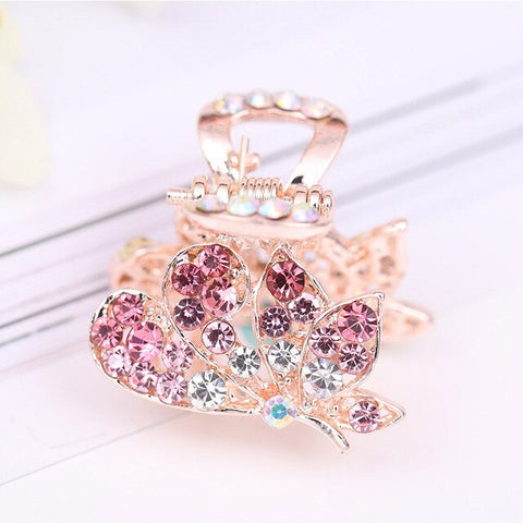 Crown Zircon Bowknot Barrette Hair Pins Crystal Peacock Flying Butterfly 1PC Candy Colors Flowers Hair Accessories