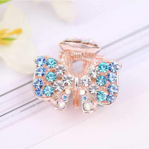 Crown Zircon Bowknot Barrette Hair Pins Crystal Peacock Flying Butterfly 1PC Candy Colors Flowers Hair Accessories