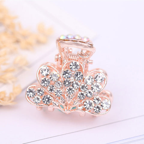 Crown Zircon Bowknot Barrette Hair Pins Crystal Peacock Flying Butterfly 1PC Candy Colors Flowers Hair Accessories