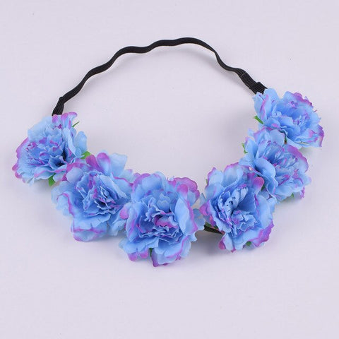 CXADDITIONS Girl Women Handmade Gradient Carnation Flower Wreath Crown Garland Halo Festival Hair Headband Headpiece Floral
