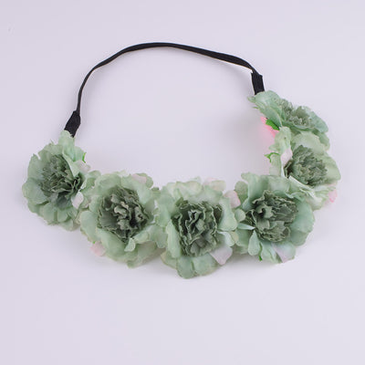 CXADDITIONS Girl Women Handmade Gradient Carnation Flower Wreath Crown Garland Halo Festival Hair Headband Headpiece Floral