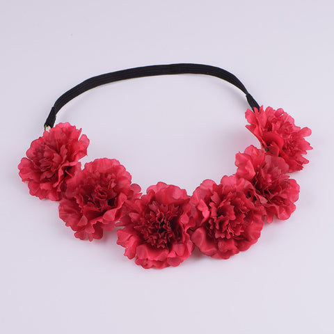 CXADDITIONS Girl Women Handmade Gradient Carnation Flower Wreath Crown Garland Halo Festival Hair Headband Headpiece Floral