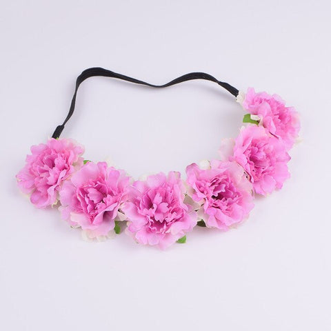CXADDITIONS Girl Women Handmade Gradient Carnation Flower Wreath Crown Garland Halo Festival Hair Headband Headpiece Floral
