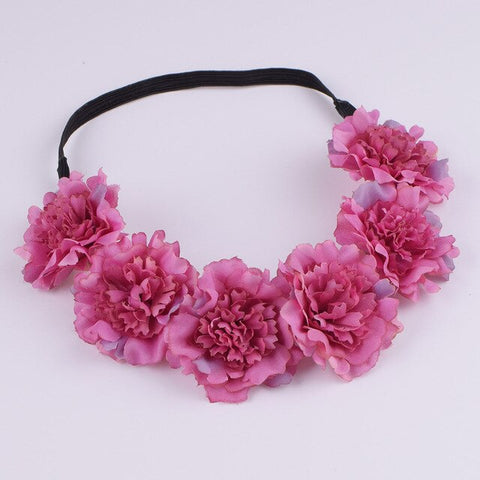 CXADDITIONS Girl Women Handmade Gradient Carnation Flower Wreath Crown Garland Halo Festival Hair Headband Headpiece Floral
