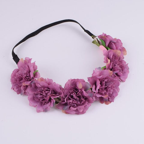 CXADDITIONS Girl Women Handmade Gradient Carnation Flower Wreath Crown Garland Halo Festival Hair Headband Headpiece Floral