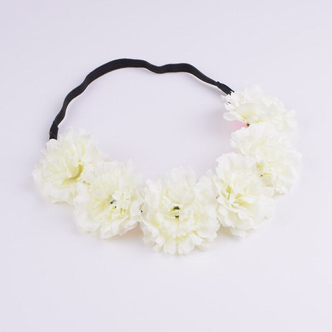 CXADDITIONS Girl Women Handmade Gradient Carnation Flower Wreath Crown Garland Halo Festival Hair Headband Headpiece Floral