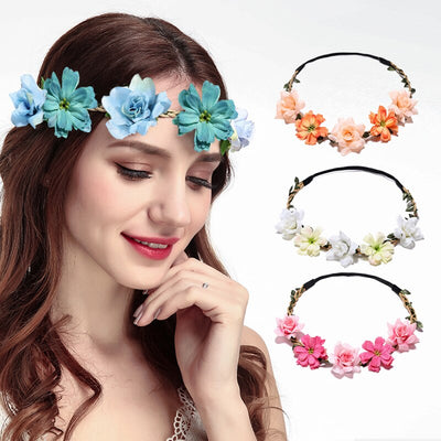Floral Crown Fashion Flower Headband For Sweet Girl Women Hair band Wedding Bridesmaid Hair Accessories