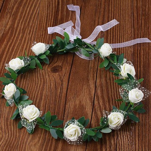 Bride Headband Fashion Women Children Girls Wedding Flower Bride Wreath Floral Garlands Hair Band Hair Accessories