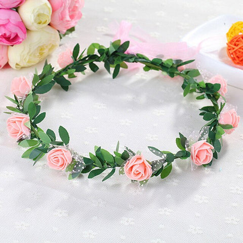 Bride Headband Fashion Women Children Girls Wedding Flower Bride Wreath Floral Garlands Hair Band Hair Accessories