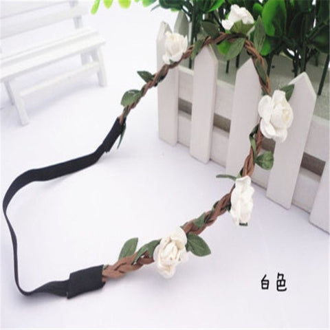 Handmade Floral Crown Flower Headband Hair Garland Wedding Headpiece Headwear Flower For Women Girls