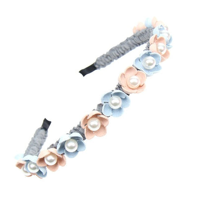 Cute Princess Flower Crown Headband for Girls Pearl Hairband Mini Floral Hair Hoop Children Korea Fashion Hair Accessories