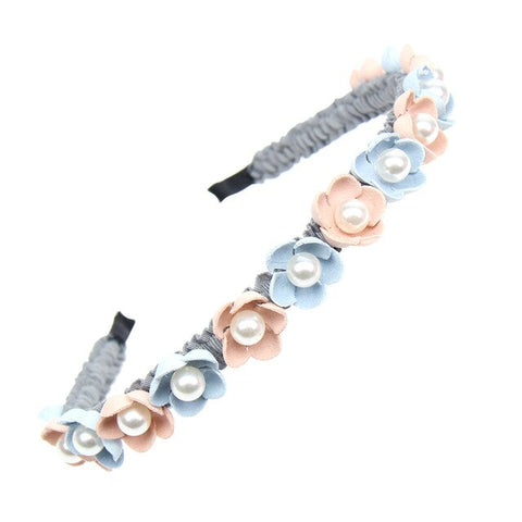 Cute Princess Flower Crown Headband for Girls Pearl Hairband Mini Floral Hair Hoop Children Korea Fashion Hair Accessories