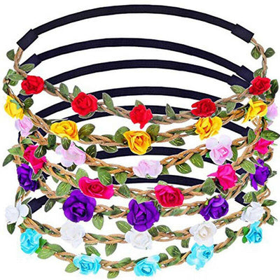 Women's 2019 Hair Band Fashion Flower Wreath Crown Headband Floral Garlands Hair band