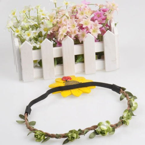 Women's 2019 Hair Band Fashion Flower Wreath Crown Headband Floral Garlands Hair band