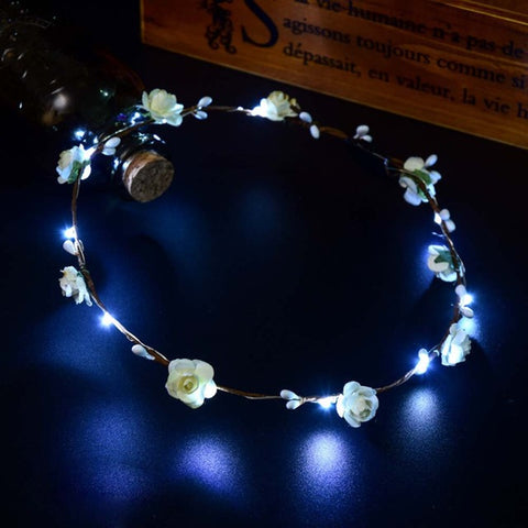 Hair Accessories Garlands Hair Wreath LED Effect Decorative Fashion Wedding Casual Head Band DIY Crown Flower Fabala Party Lady