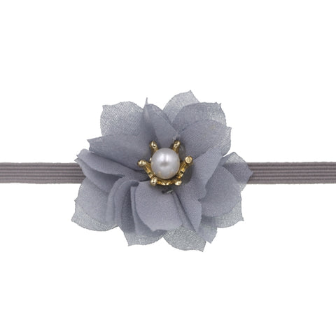 Baby 5cm Chic Flower Elastic Headband Crown Pearl Wedding Decoration Flower Photography Props infant Girls Hair Accessories