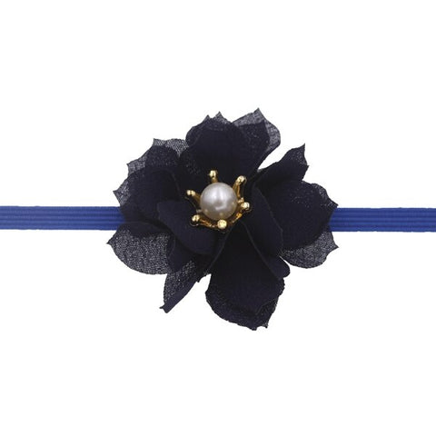 Baby 5cm Chic Flower Elastic Headband Crown Pearl Wedding Decoration Flower Photography Props infant Girls Hair Accessories