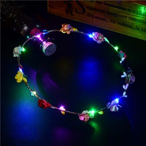 New DIY Hair Wreath Head Band Casual Party LED Effect Crown Flower Hair Accessories