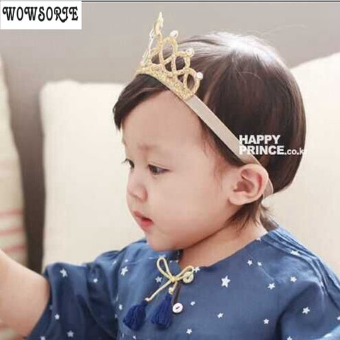 baby headband girls Korean newborn infant crown headbands flowers headwarp elastic hair band children girls hair accessories