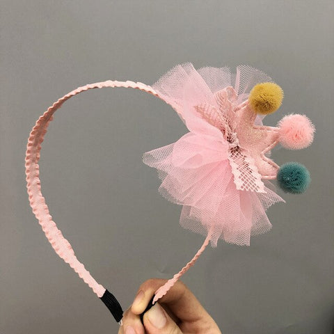 Girls Lace 27 Colors Kids 1PC Snow Flower Headband Animal Children Rabbit Organza Bowknot With Teeth Crown Flower
