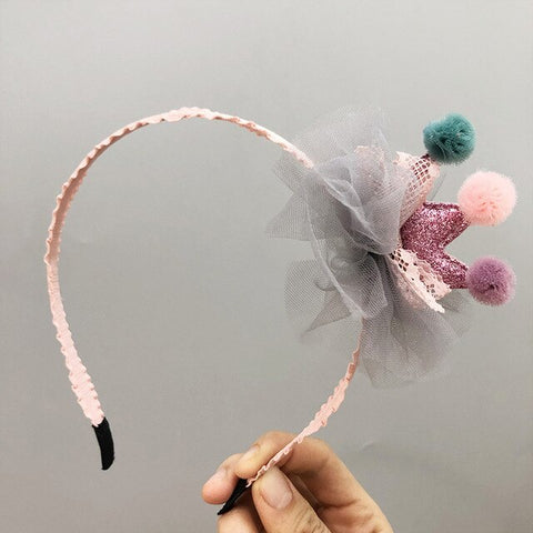 Girls Lace 27 Colors Kids 1PC Snow Flower Headband Animal Children Rabbit Organza Bowknot With Teeth Crown Flower
