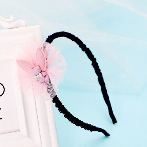Girls Lace 27 Colors Kids 1PC Snow Flower Headband Animal Children Rabbit Organza Bowknot With Teeth Crown Flower