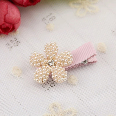 1 PC  Girl Pearl Crown Flower Hair Clip Boutique Hair Accessories Princess Hairpins For Children Kids Fashion Headwear